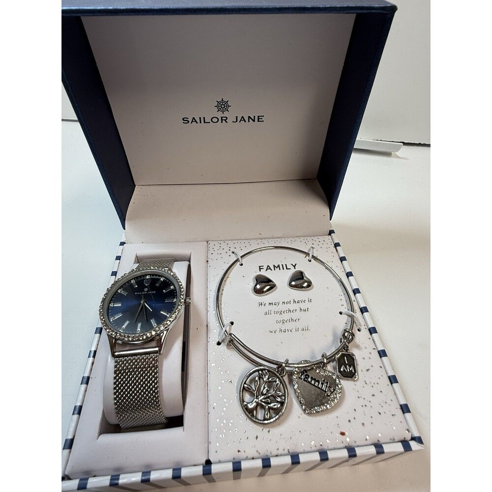 Sailor Jane Earring Bracelet Watch Family Jewelry Set New With New Battery